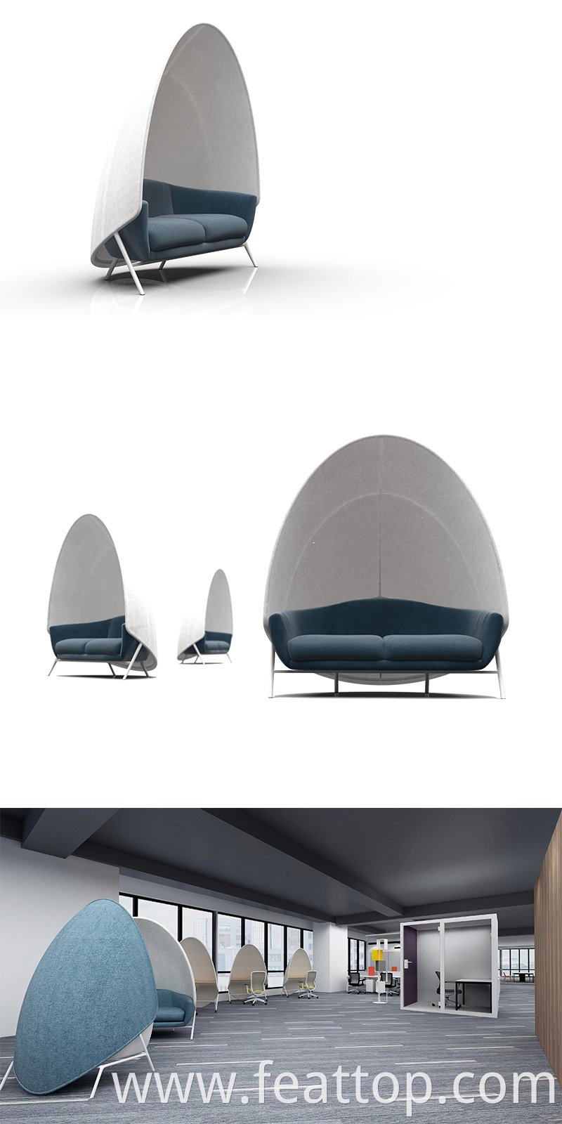 Modern design fabric upholstered sofa seating /acoustic office meeting pod/office workstation